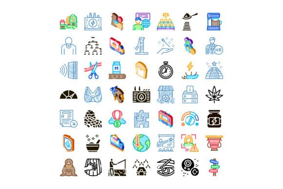 Business and Economy Icons Collection Ve