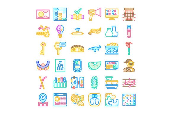 Diverse Collection of Colorful Outline I: A Vibrant Resource for Web Design and Beyond
