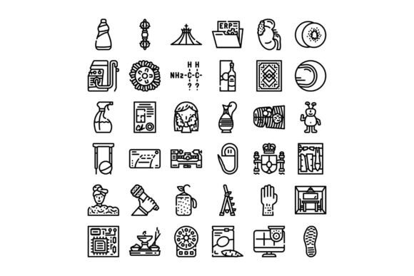 Diverse Collection of Outline Icons for Modern Design and Communication
