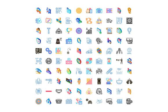Diverse Isometric Icon Collection Visual