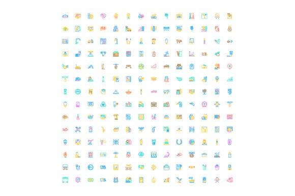 Diverse Line Icons Set Exploring Various