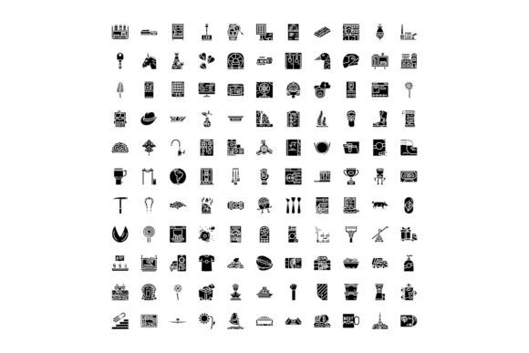 Enhancing Visual Communication with the Collection of Glyph Icons for Business a
