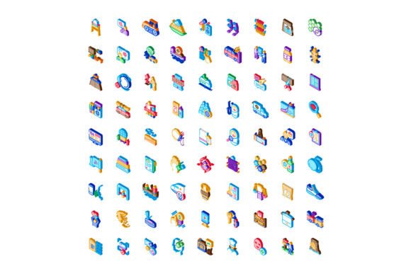 Isometric Icon Set Various Business and Its Real-World Value