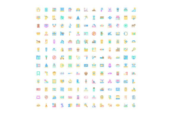Large Assorted Icon Set on White Background: A Versatile Tool for Modern Design Workflows