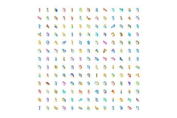 Large Collection Isometric Icons Represe: A Modern Design Essential