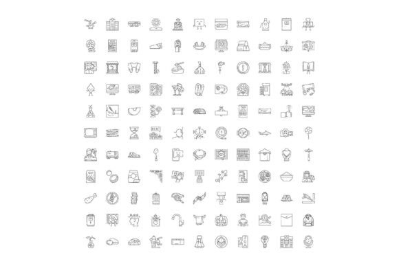 Large Collection of Diverse Line Icons I
