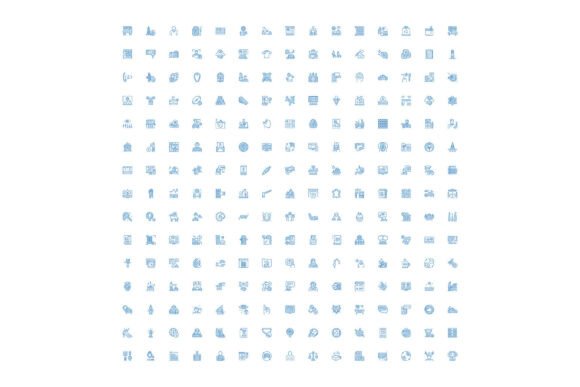 Large Set of Blue Line Icons Business Co: Minimal, Versatile Icons for Modern Digital Projects
