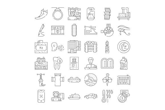 Various Abstract Line Icons Representing Real-World Sectors with Clarity and Consistency